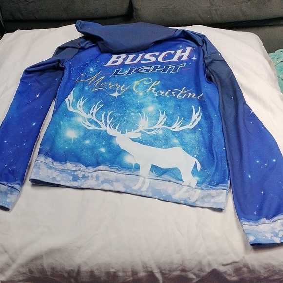 Busch Light men's oversized Medium Christmas hoodie - Picture 8 of 15